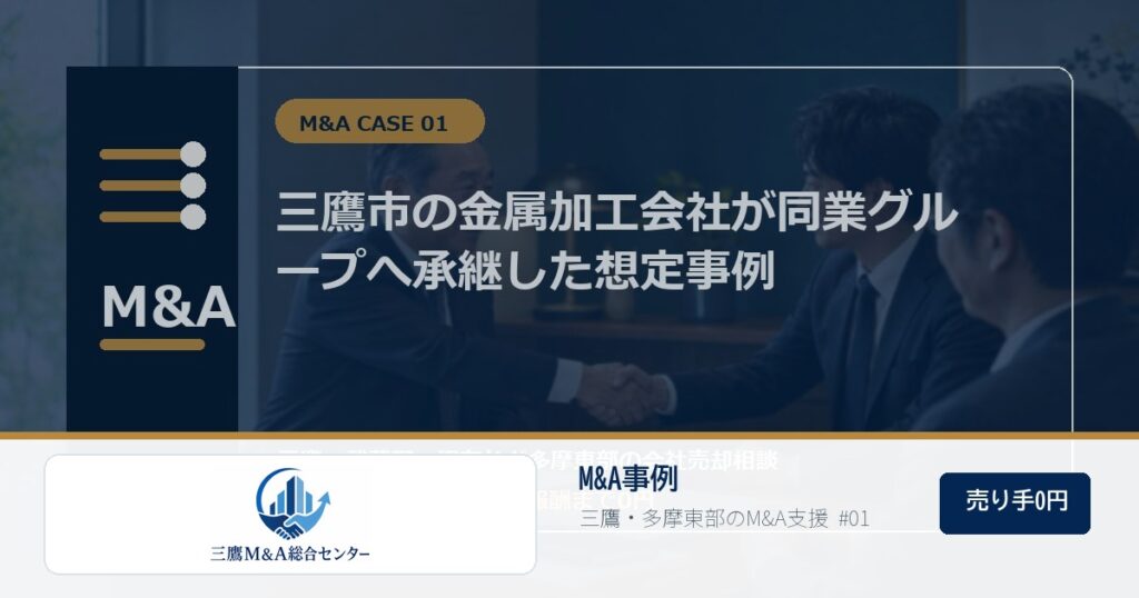 三鷹M&A総合センターのロゴ入りM&A事例アイキャッチ画像 01