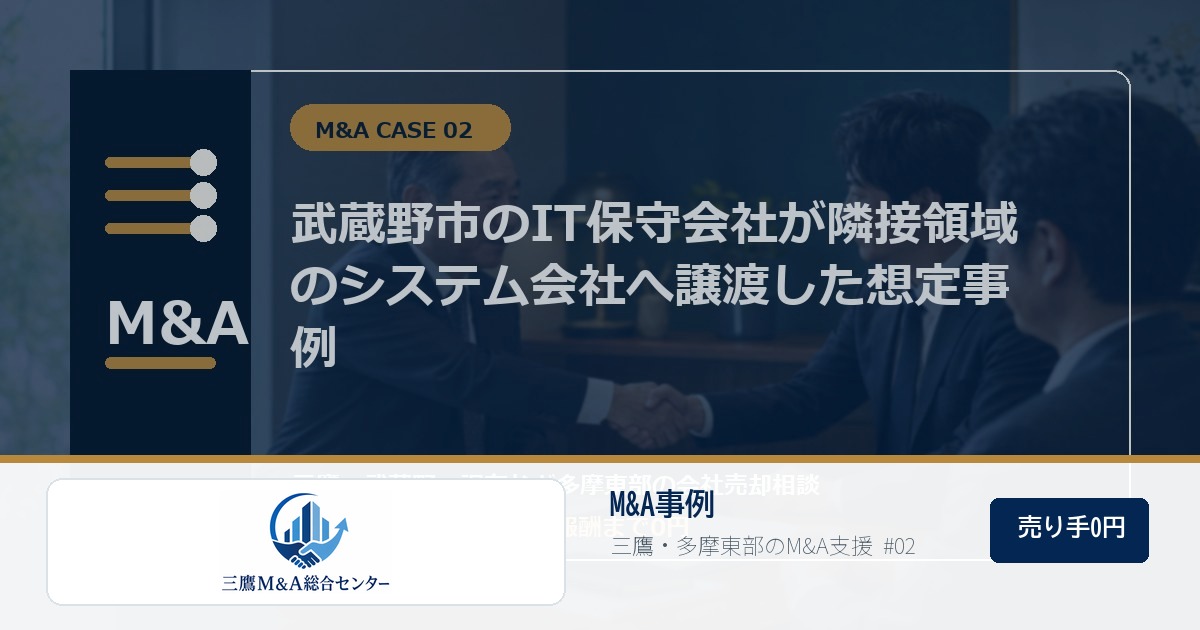 三鷹M&A総合センターのロゴ入りM&A事例アイキャッチ画像 02