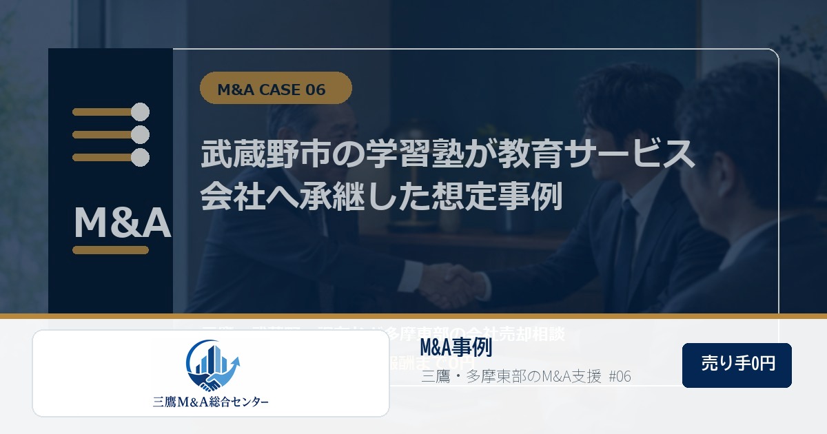 三鷹M&A総合センターのロゴ入りM&A事例アイキャッチ画像 06