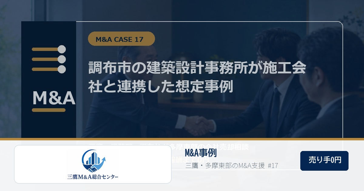 三鷹M&A総合センターのロゴ入りM&A事例アイキャッチ画像 17