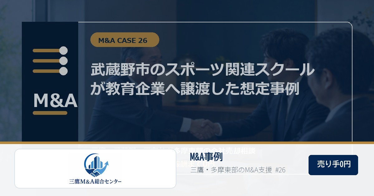 三鷹M&A総合センターのロゴ入りM&A事例アイキャッチ画像 26