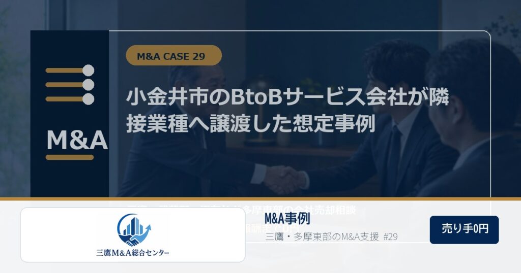 三鷹M&A総合センターのロゴ入りM&A事例アイキャッチ画像 29
